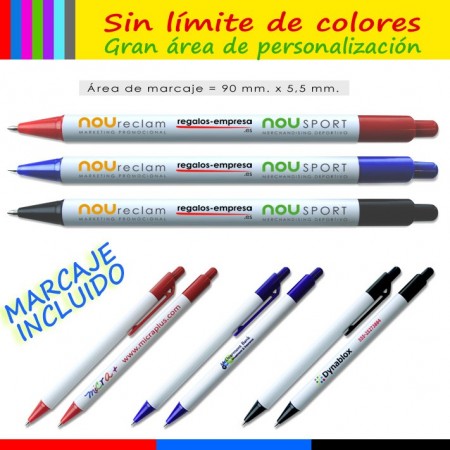 Bolígrafos personalizados a todocolor