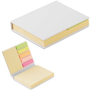 Set bloc notas colores adhesivas color blanco