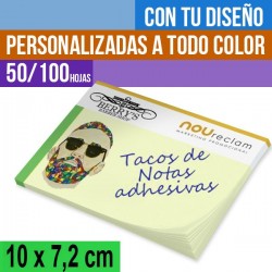 Tacos notas adhesivas rectangulares 100x72 personalizadas con logo