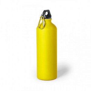 Botellas amarillas bidón metálicas de colores con mosquetón