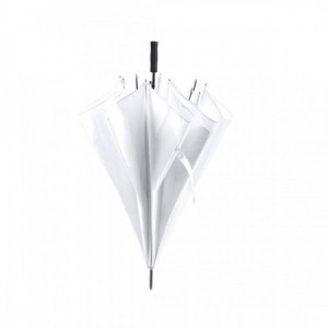 Paraguas blanco personalizado grande 130 cm varillas fibra de vidrio