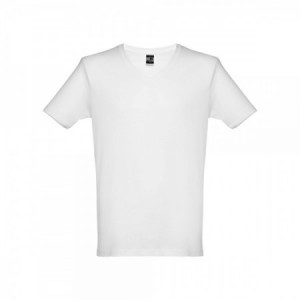 Camisetas blancas publicitarias cuello pico para personalizar ATHENS