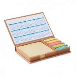 Caja de notas adhesivas de colores con calendario para regalos promocionales