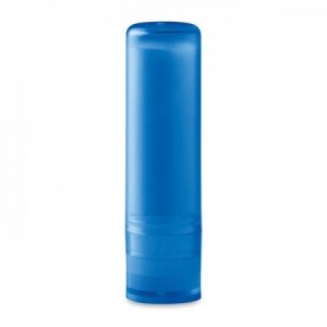 Barra protector labial personalizable con publicidad azul translucido