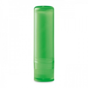 Barra protector labial personalizable con publicidad verde translucido