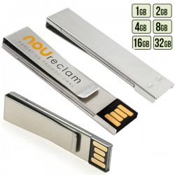 Memorias USB personalizadas metalicas con clip y logo grabado