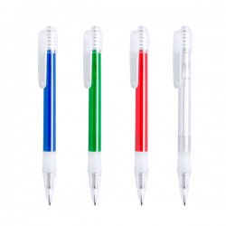 Bolígrafos personalizados con cuerpo translúcido en varios colores
