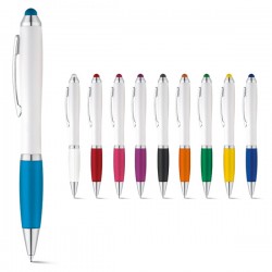Bolígrafos publicitarios con antideslizante de colores y puntero