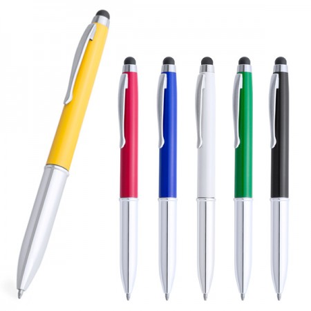 Bolígrafos para empresas con accesorios plateados
