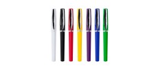 Bolígrafos roller de colores con tinta azul