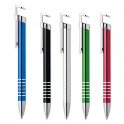 Bolígrafos personalizados metálicos con soporte para teléfono