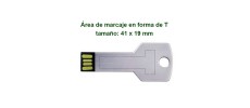 USB en forma de llave de aluminio personalizada con logo a color