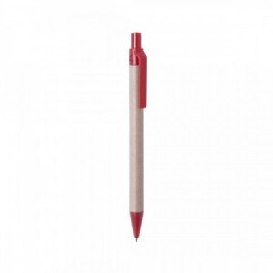 Bolígrafos reciclados color natural rojo
