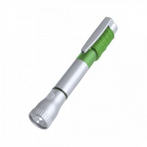 Bolígrafos linterna led verde