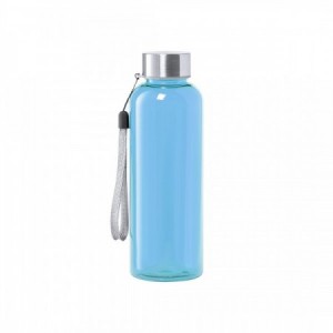 Botellas personalizadas de colores translucidos y tapón de acero azul