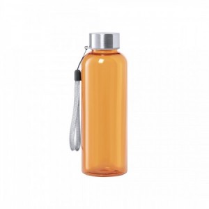 Botellas personalizadas de colores translucidos y tapón de acero naranja