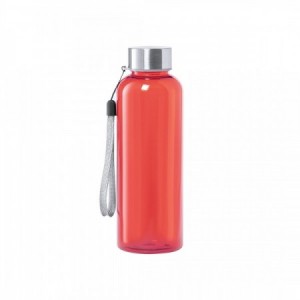 Botellas personalizadas de colores translucidos y tapón de acero rojo