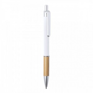 Bolígrafos madera y metal combinación colores blanco