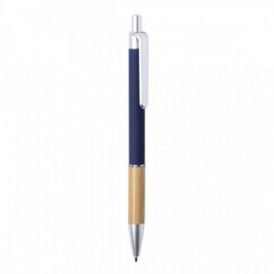 Bolígrafos madera y metal combinación colores azul