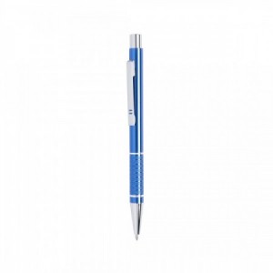 Bolígrafos personalizados de colores con elementos plateados azul