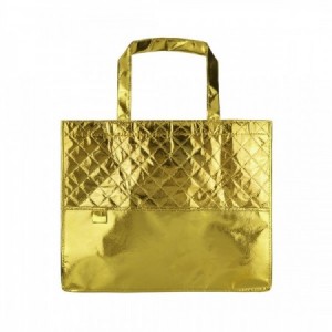 Bolsas metalizadas con tu logo para regalar dorado