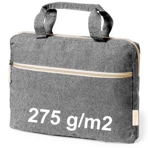Bolsa maletín portadocumentos de tejido natural de algodón con logo
