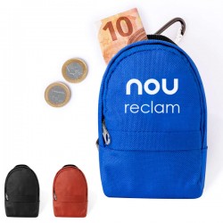 Monederos mini mochila de colores con el logo de empresa
