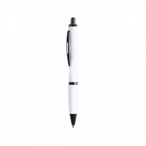 Bolígrafos de plástico metalizado tinta negra BLANCO