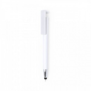  Bolígrafos promocionales con puntero y soporte para smartphone BLANCO