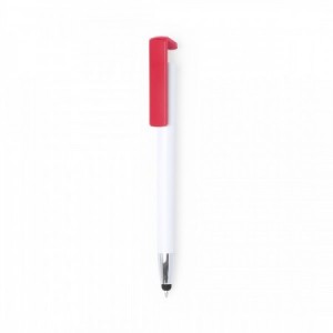  Bolígrafos promocionales con puntero y soporte para smartphone ROJO
