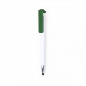  Bolígrafos promocionales con puntero y soporte para smartphone VERDE