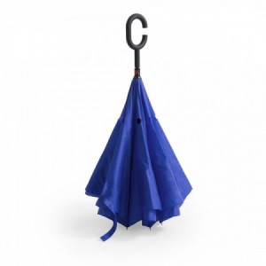  Paraguas personalizados reversibles con varillas de fibra para promociones publicitarias AZUL