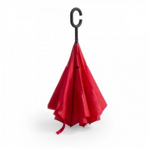  Paraguas personalizados reversibles con varillas de fibra para promociones publicitarias ROJO