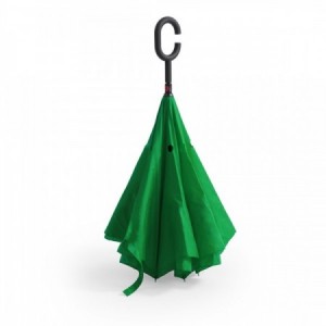  Paraguas personalizados reversibles con varillas de fibra para promociones publicitarias VERDE