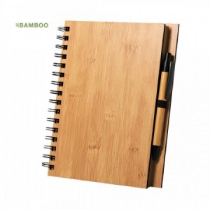  Libretas promocionales de bambú con bolígrafo para merchandising
