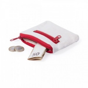  Mini monedero blanco con cremalleras a color para regalos publicitarios personalizados