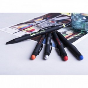  Bolígrafos plástico mate y tinta azul para regalos publicitarios personalizados