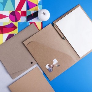  Carpetas publicitarias baratas de cartón reciclado con logo personalizado para regalos de empresa