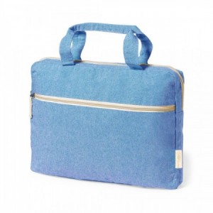  Bolsa maletín portadocumentos de tejido natural de algodón con logo AZUL