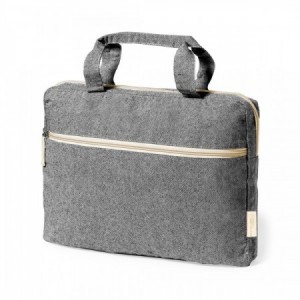  Bolsa maletín portadocumentos de tejido natural de algodón con logo NEGRO