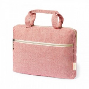  Bolsa maletín portadocumentos de tejido natural de algodón con logo ROJO