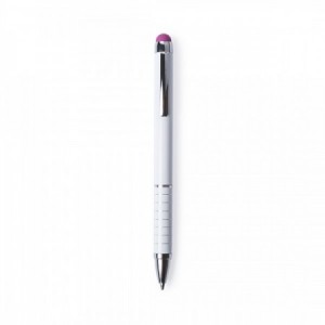  Bolígrafos puntero metálicos blancos con detalles en color para regalos publicitarios personalizados