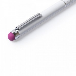  Bolígrafos puntero metálicos blancos con detalles en color para regalos promocionales personalizados
