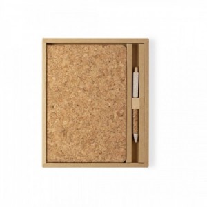  Set regalo ecológico con bloc y bolígrafo de corcho para merchandising