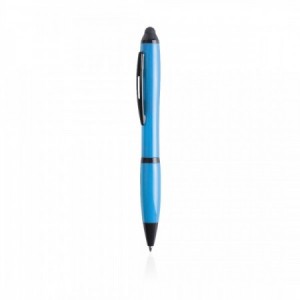  Bolígrafos promocionales de colores fluor personalizados AZUL CLARO