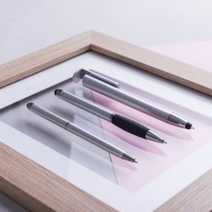  Bolígrafos personalizados giratorios de acabado metalizado para merchandising